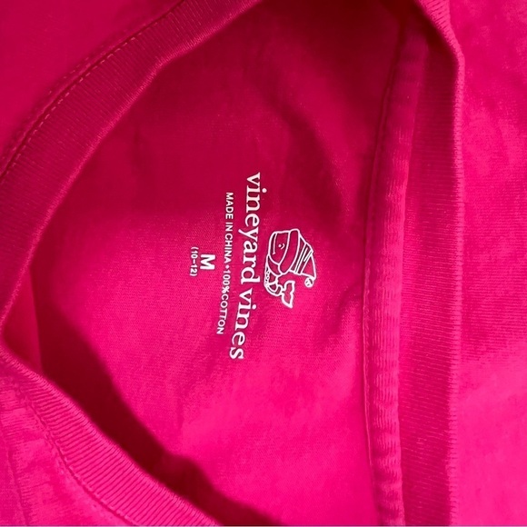 Vineyard Vines Holiday/Winter/Christmas Bright Pink Long Sleeve Whale TShirt M - Picture 5 of 8